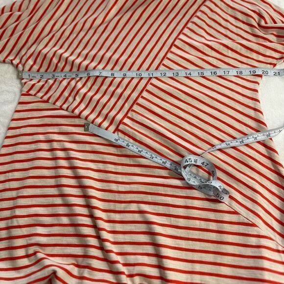 Chico’s‎ orange asymmetrical stripe tunic size M - Picture 9 of 12